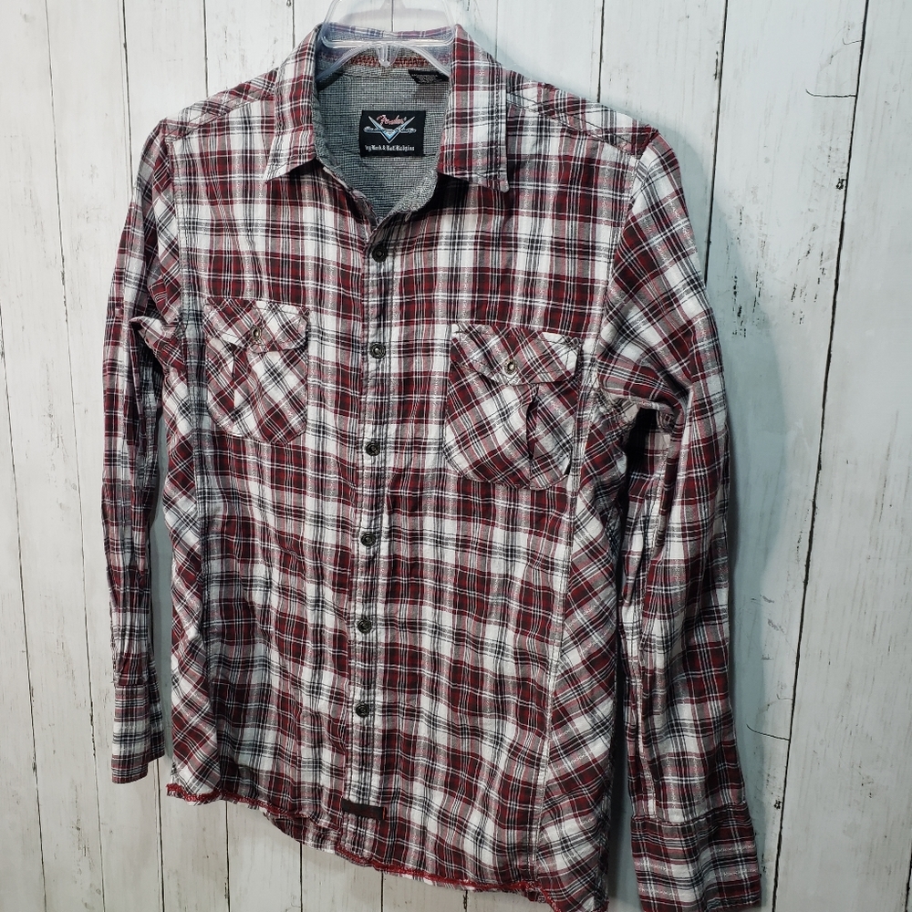 Fender Custom Shop Men's Red Cotton Plaid Snap Up - Picture 2 of 10